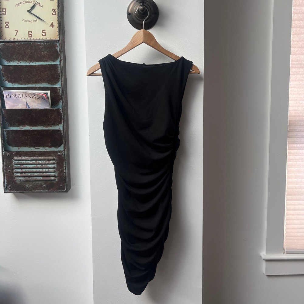 Black Stretch Draped Mini Dress - Abercrombie A&F